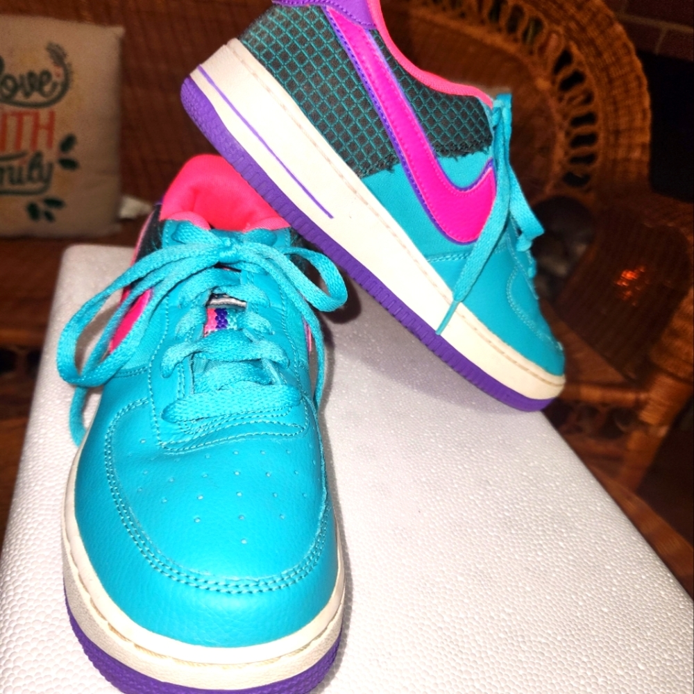 Nike Air Force 1 Now Cabana Hyper Pink‎/teal shoes size 5Y- women's 6.5